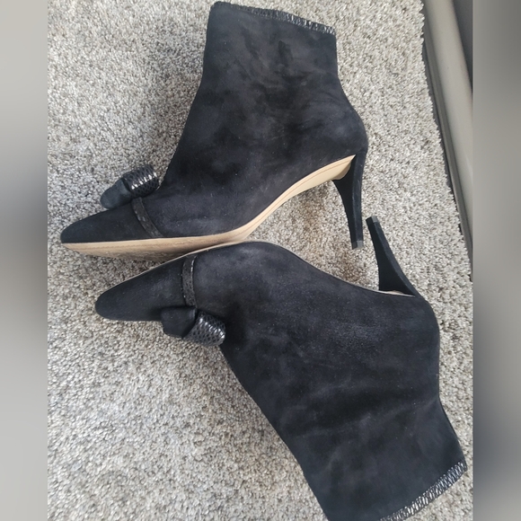 KARL LAGERFELD MONA SUEDE BOOTIES BLACK SIZE 8 - Picture 12 of 16